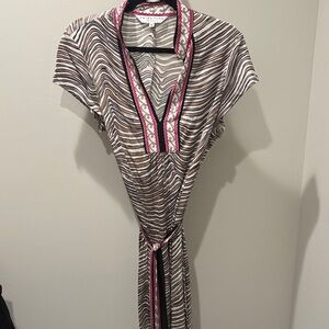 Trina Turk Brown and Pink Patterned Dress